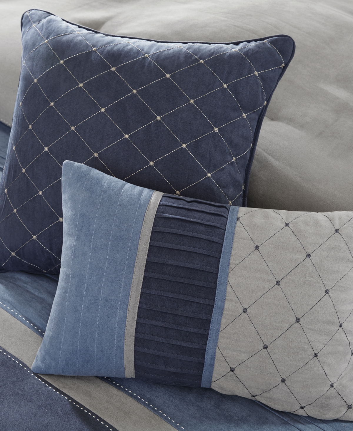 Madison Park Collins Faux-Suede 7-Pc. Comforter Set,