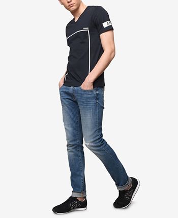 A|X Armani Exchange Men's Slim-Fit V-Neck Graphic-Print T-Shirt - Macy's