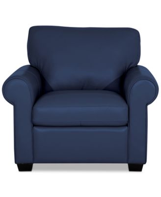 Orid 36" Leather Roll Arm Chair, Created for Macy's