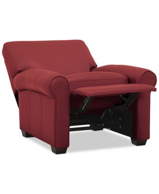 Orid 36" Leather Roll Arm Pushback Recliner