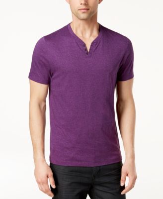 Alfani - Solid Split Crew-Neck T-Shirt