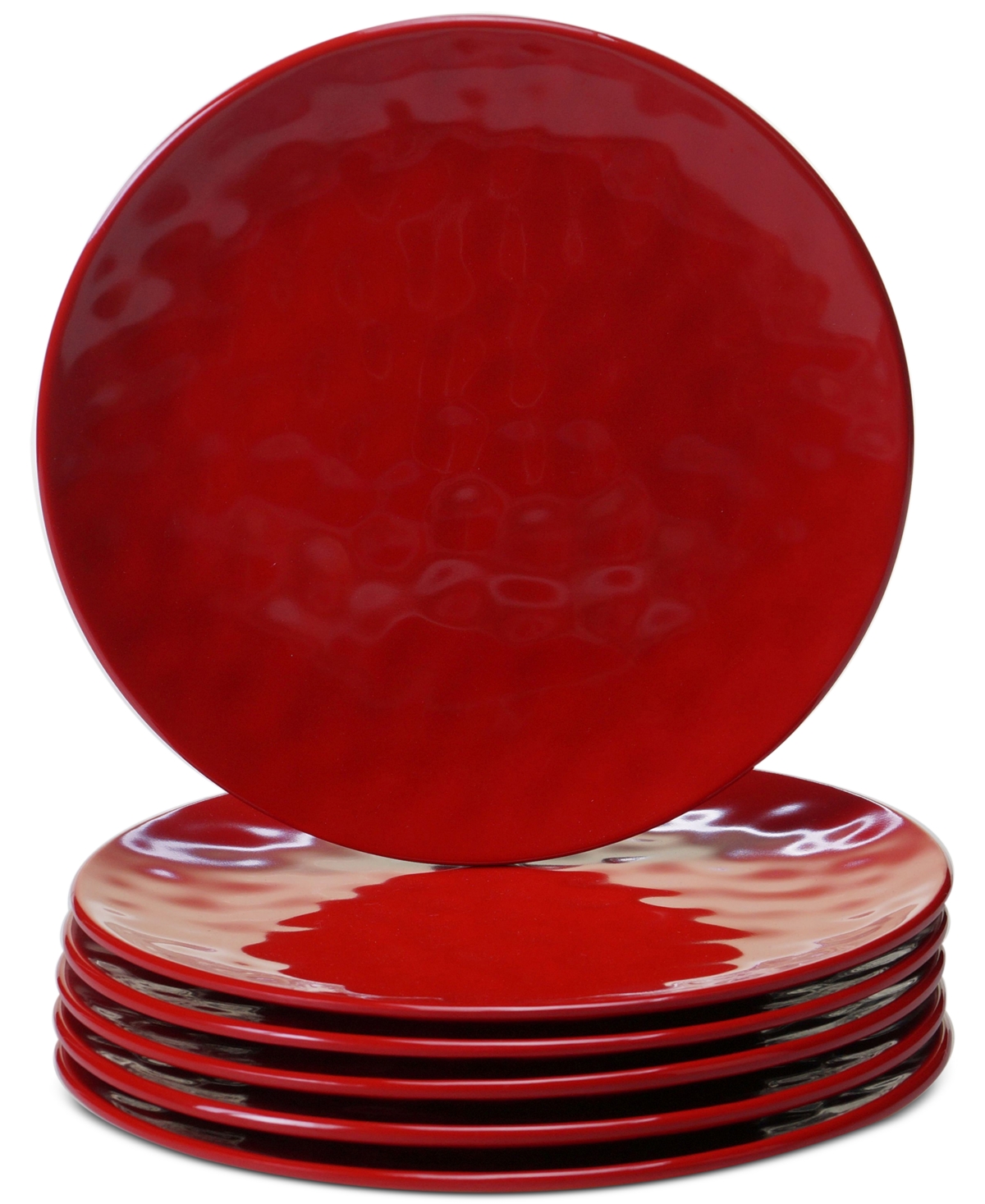 Certified International 6-Pc.Melamine Salad Plate Set - Red