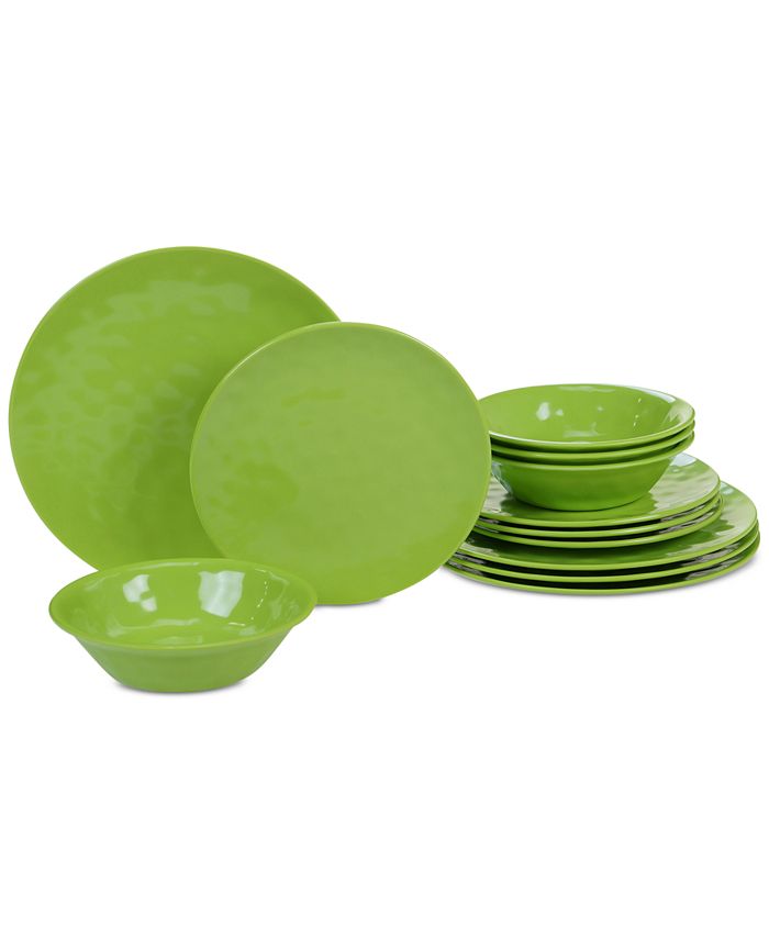 Certified International Green Melamine Dinnerware, 12Pc. Set Macy's