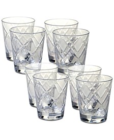 Clear Diamond Acrylic 8-Pc. Double Old Fashioned Glass Set