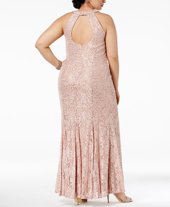 nightway plus size sequin flowy gown