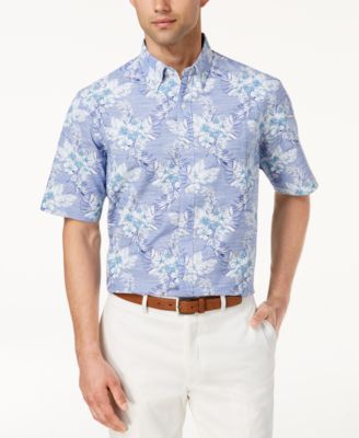 Club Room - Men's Aloha Hibiscus Printed Shirt