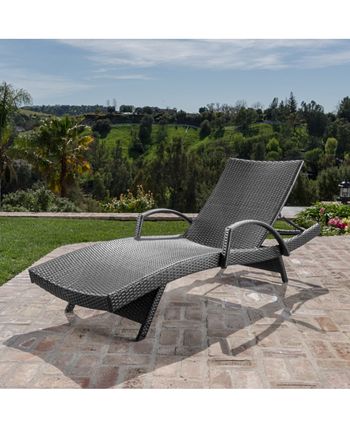 Noble House - Maxwell Outdoor Chaise Lounge, Quick Ship