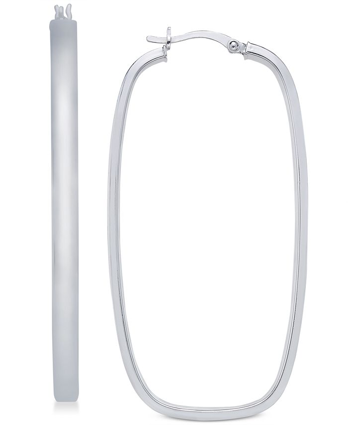 Macy's - Large Rectangular Hoop Earrings in Sterling Silver
