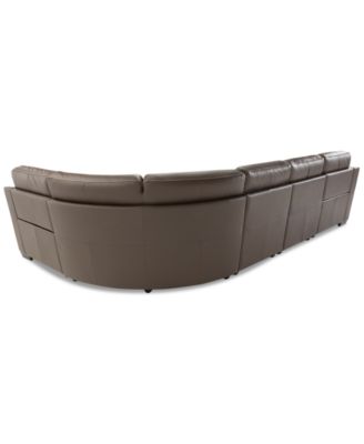 CLOSEOUT! Julius II 5-Pc. Leather Sectional Sofa With 2 Power Recliners, Power Headrests & USB Power Outlet