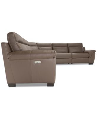 CLOSEOUT! Julius 150" II 6-Pc. Leather Sectional Sofa With 2 Power Recliners, Power Headrests & USB Power Outlet