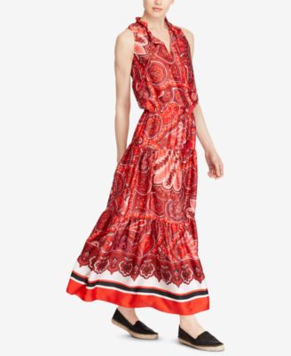 ralph lauren red maxi dress