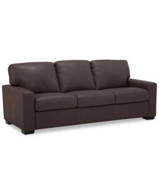 Ennia 82" Leather Queen Sleeper Sofa, Created for Macy's