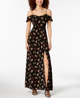 B Darlin - Juniors' Off-the-Shoulder Floral Maxi Dress