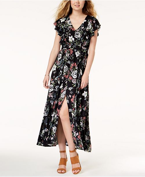 American Rag Juniors Printed Ruffled Maxi Dress Created For