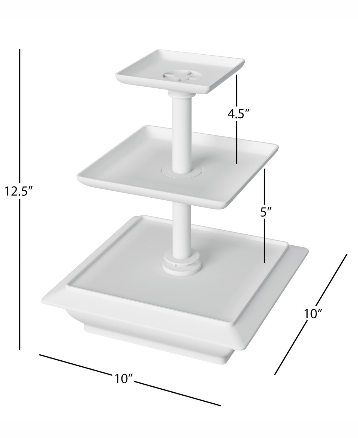 Three Tier Cupcake Dessert Stand Tray by Chef Buddy, 12.5