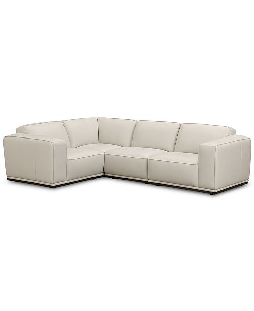 Furniture Closeout Zeraga 4 Pc Leather Modular Sectional Sofa