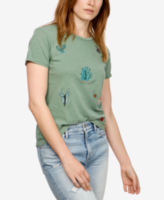 Lucky Brand - Cotton Embroidered Cactus T-Shirt