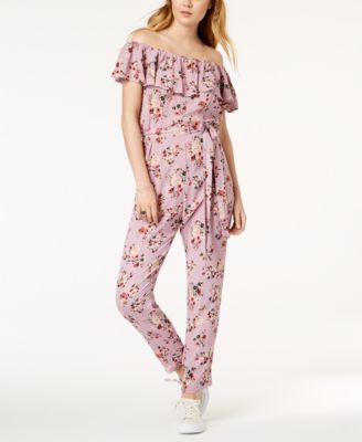 macy's off the shoulder jumpsuit