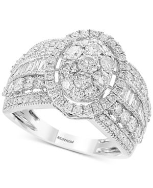 image of Classique by Effy Diamond Oval Cluster Ring (2 ct. t.w.) in 14k White Gold