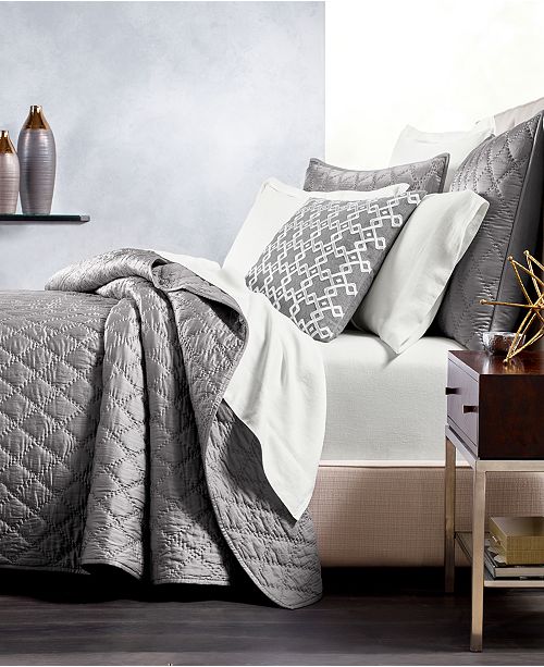 Hotel Collection Closeout Silk Quilted Full Queen Coverlet