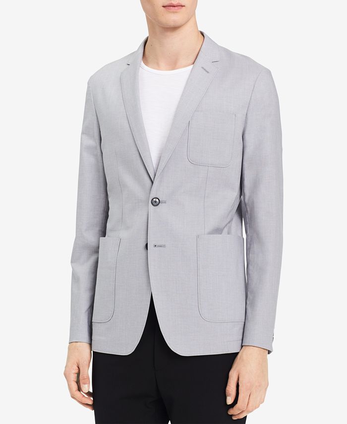 Calvin Klein Men's Two-Button Chambray Blazer - Macy's