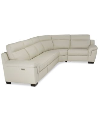 CLOSEOUT! Julius II 5-Pc. Leather Sectional Sofa With 2 Power Recliners, Power Headrests & USB Power Outlet