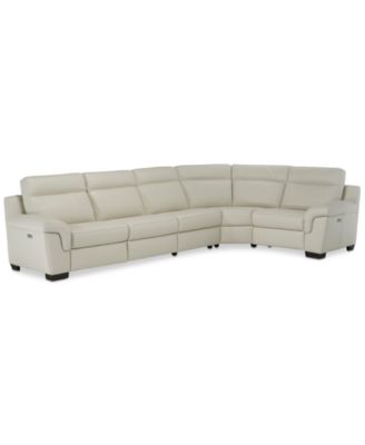 CLOSEOUT! Julius II Leather Power Reclining Sectional Sofa Collection with Power Headrests and USB Power Outlet, Created for Macy's