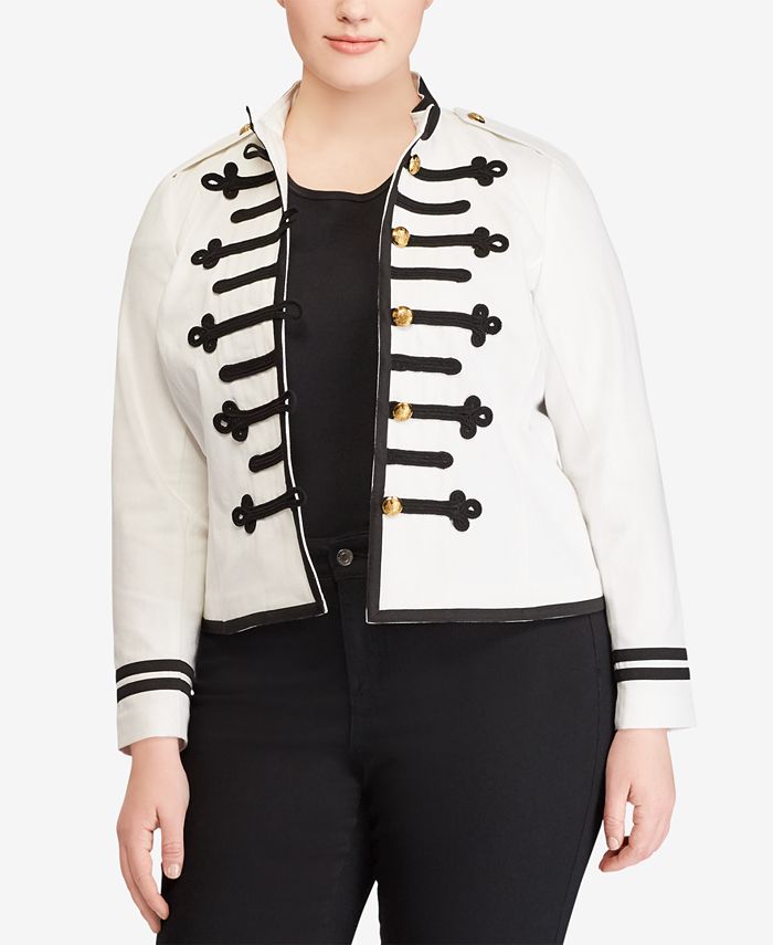 Lauren Ralph Lauren Plus Size Embossed Jacket - Macy's
