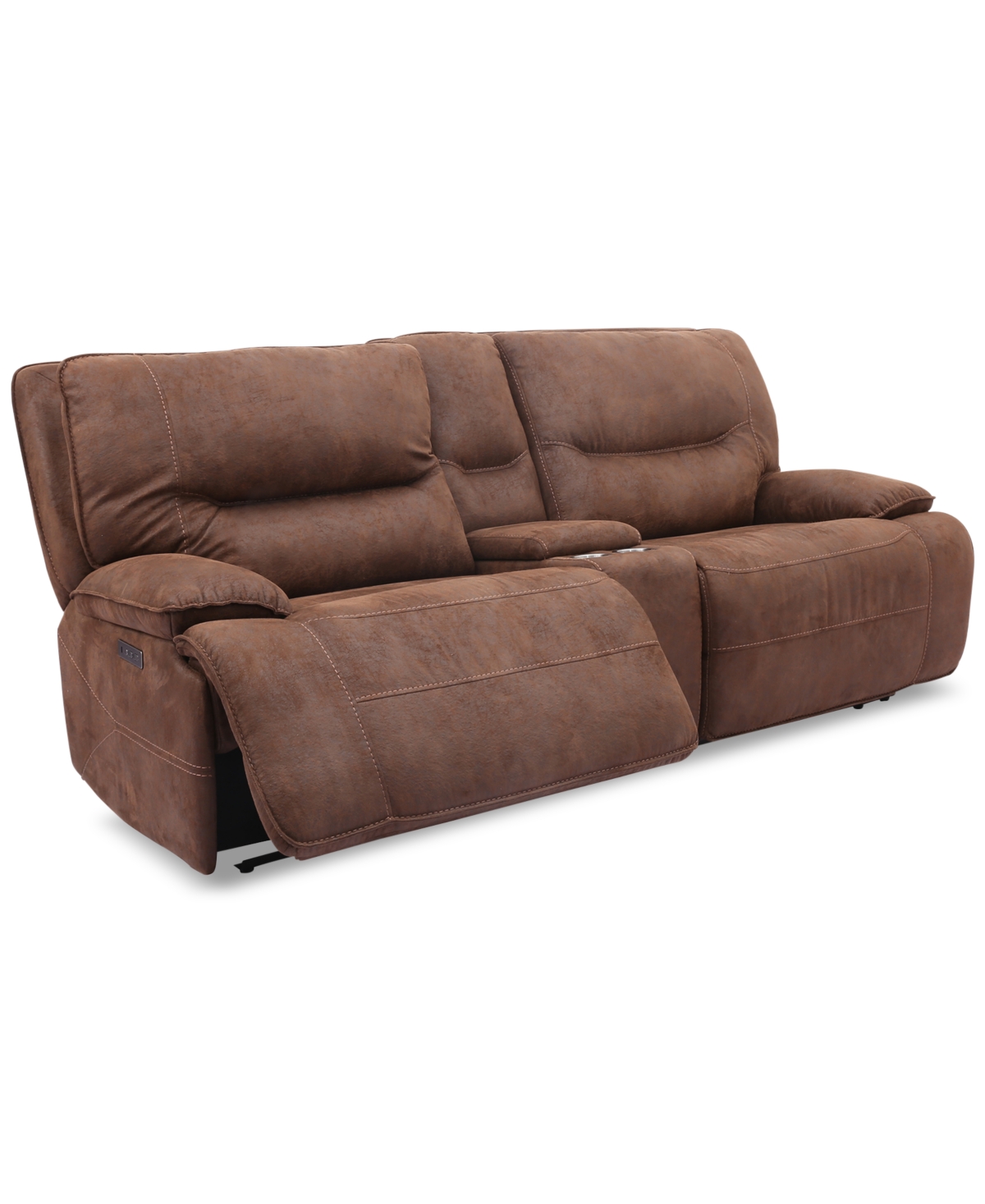 Closeout! Felyx 97" 3-Pc. Fabric Power Reclining Sofa With 2 Power Recliners, Power Headrests, Console And Usb Power Outlet - Light Brown