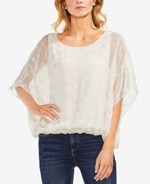VINCE CAMUTO EMBROIDERED EYELET BLOUSE
