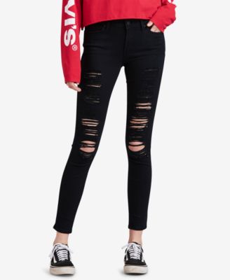 levis black ripped jeans