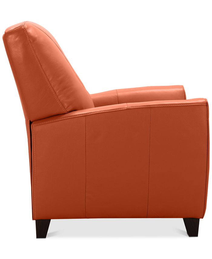 Furniture Myia Tufted Back Leather Pushback Recliner, Created for Macy