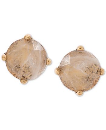 Lucky Brand - Gold-Tone Bronze Crystal Stud Earrings