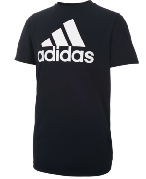 Shop Adidas Originals Big Boys Short Sleeve Aeroready Performance Logo T-shirt In Black