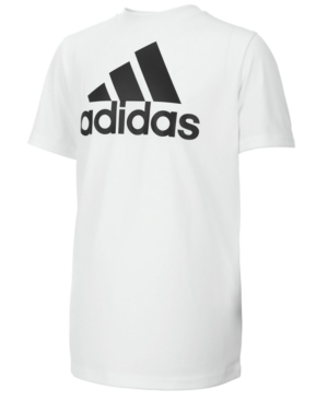Shop Adidas Originals Big Boys Short Sleeve Aeroready Performance Logo T-shirt In White