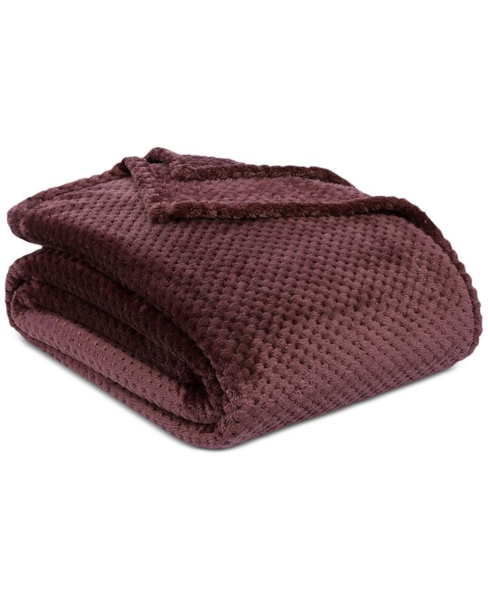 Berkshire Shimmersoft Textured 90" x 90" Full/Queen Bed Blanket Macy's