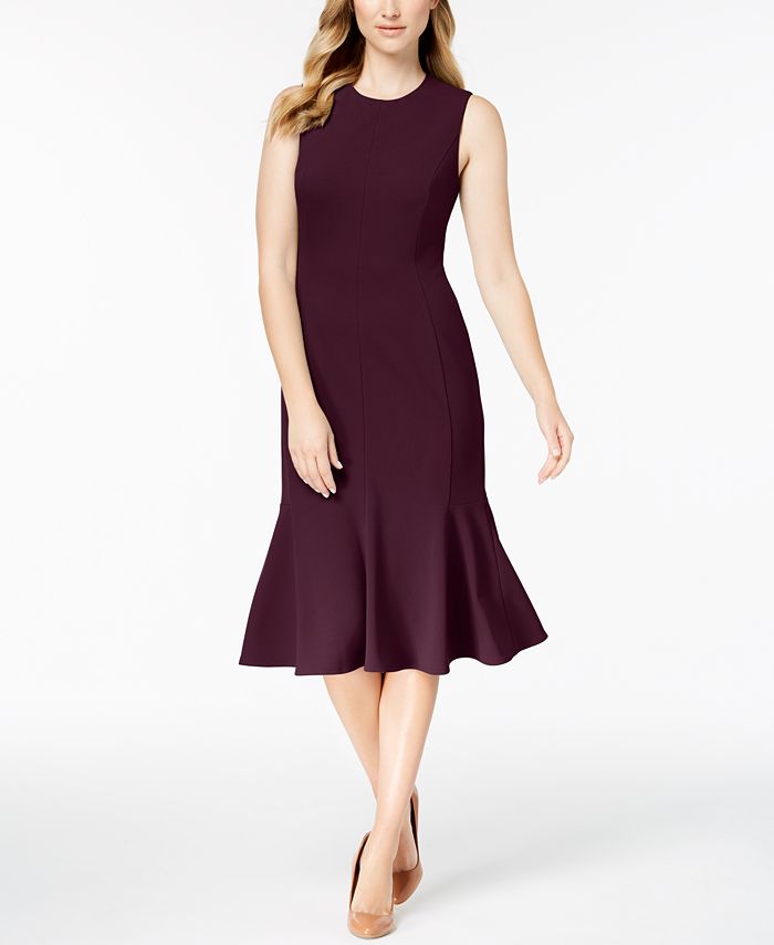 Calvin klein trumpet midi dress store