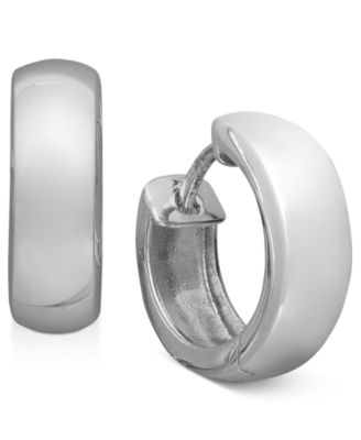 Giani Bernini - Sterling Silver Earrings, Round Dome Hinge Hoop Earrings