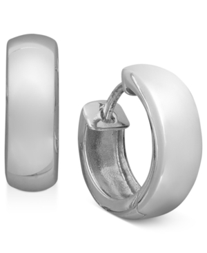 image of Giani Bernini Extra Small Sterling Silver Round Dome Hinge Hoop Earrings, 0.5