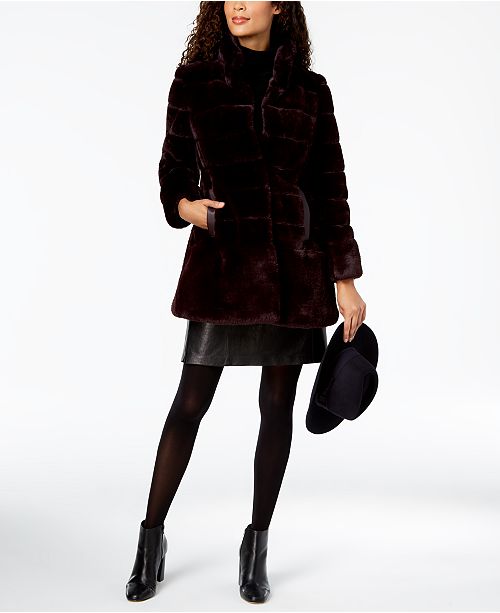 Jones New York Stand Collar Faux Fur Coat Reviews Coats