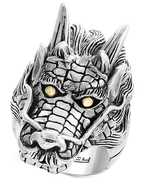 Effy Collection Effy Men S Dragon Ring In Sterling Silver 18k