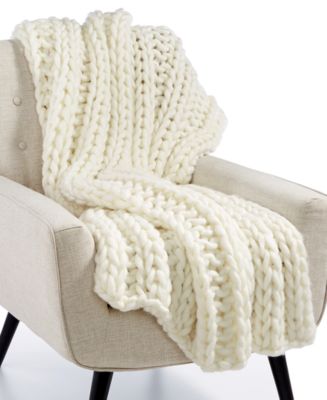 Luxury Heathered Chunky-Knit 50" x 60" Throw, Created for Macy's