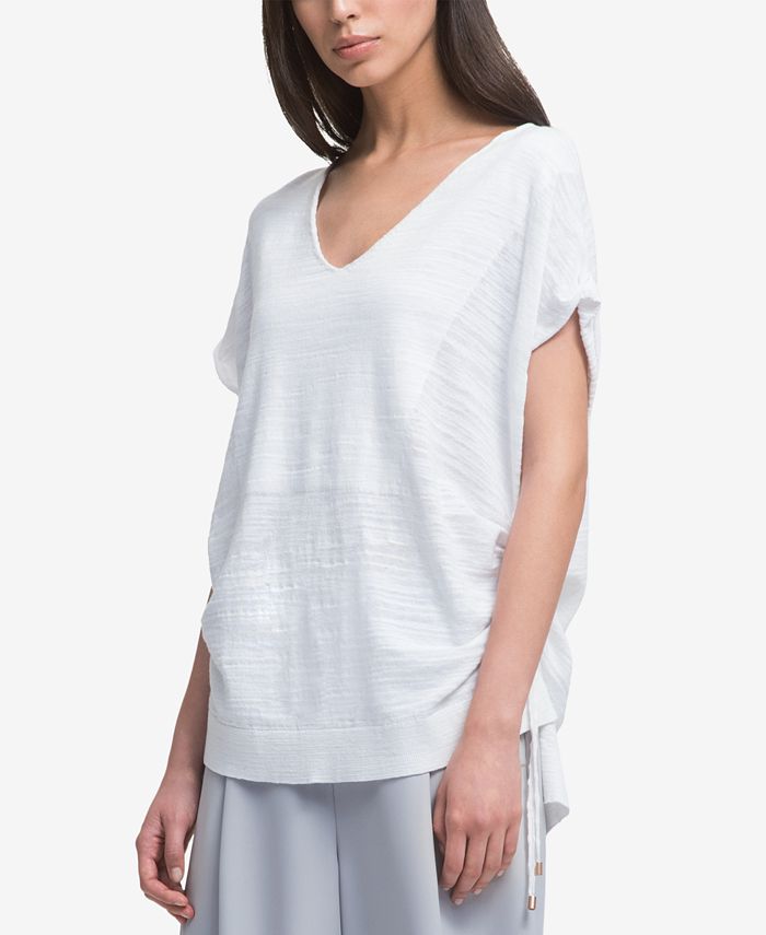 DKNY VNeck Drawstring TShirt Macy's