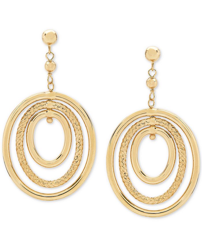 Macy's Oval Orbital Drop Earrings in 10k Gold - Macy's