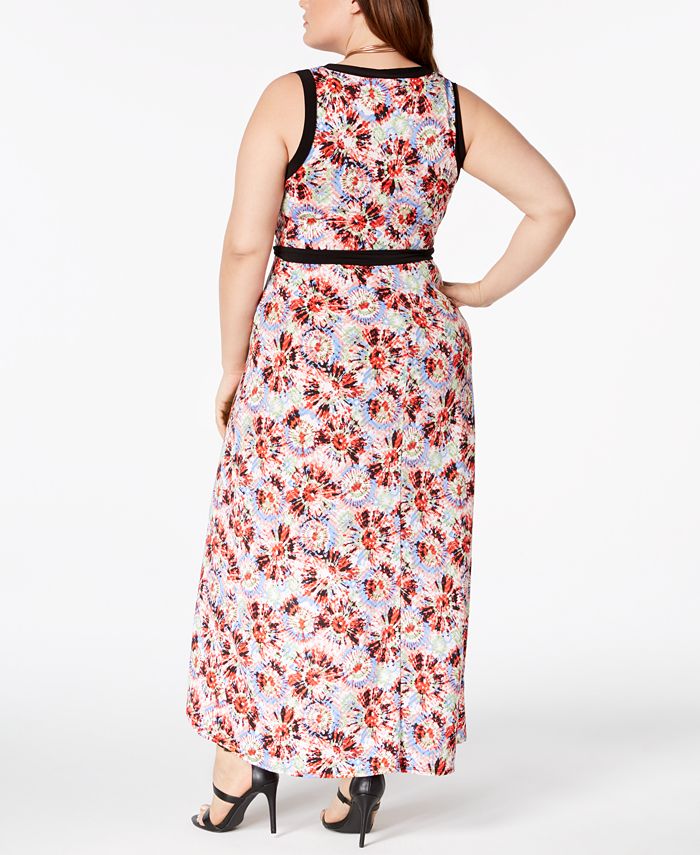 Love Squared Trendy Plus Size Cascade Wrap Shirtdress 3X