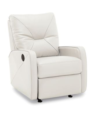 white leather glider