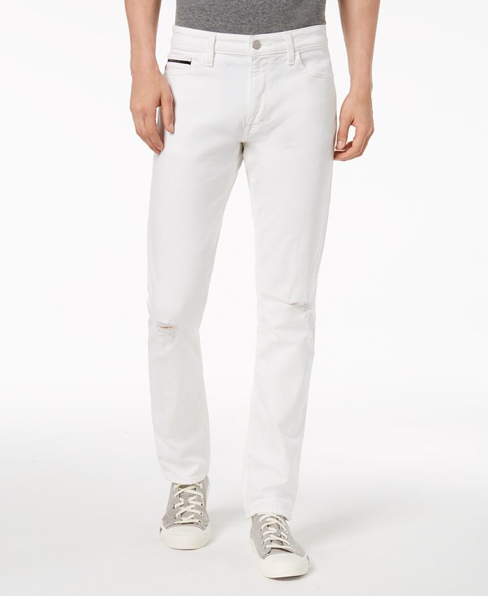 Calvin Klein Jeans Men's Slim-Fit Stretch Destructed Jeans & Reviews ...