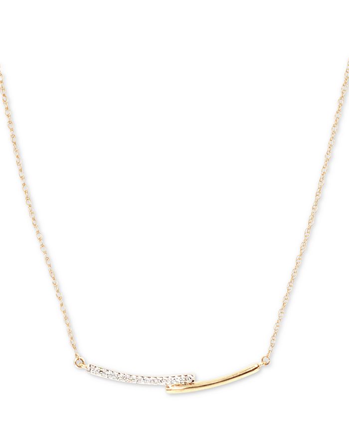 Elsie May Diamond Accent Overlapping Collar Necklace in 14k Gold, 15 ...