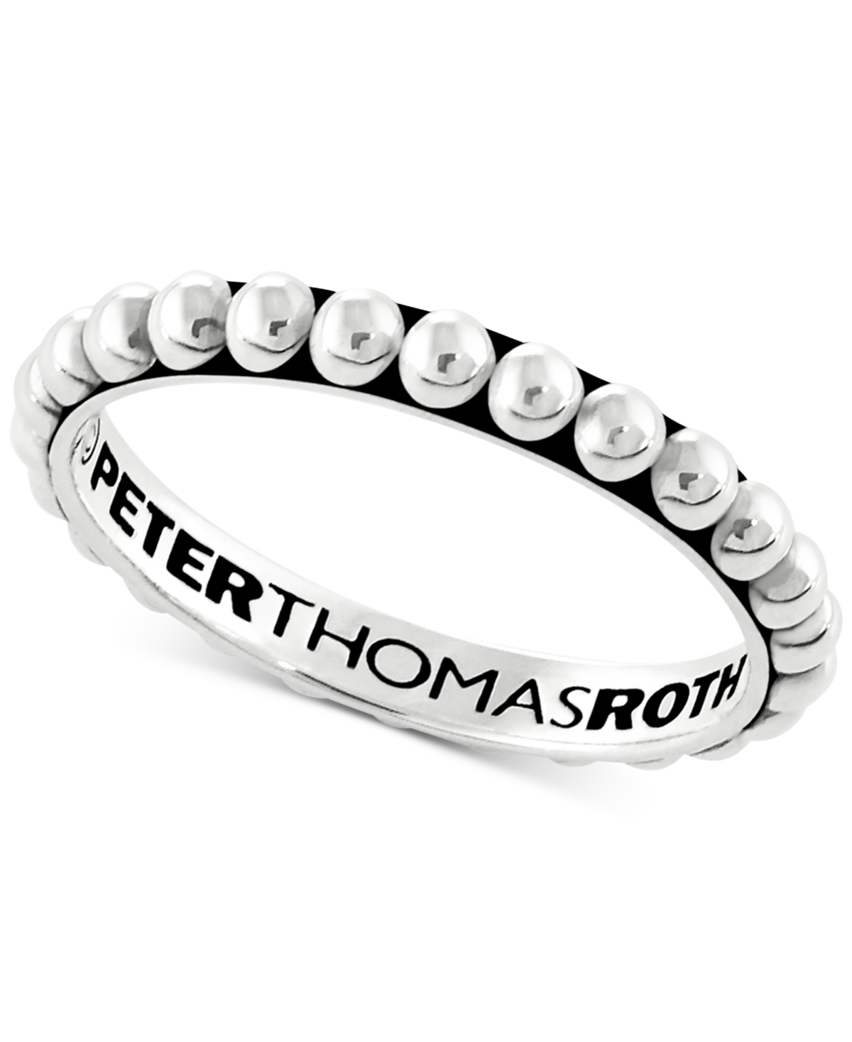 Peter Thomas Beaded Stacking Band in Sterling Silver - Silver