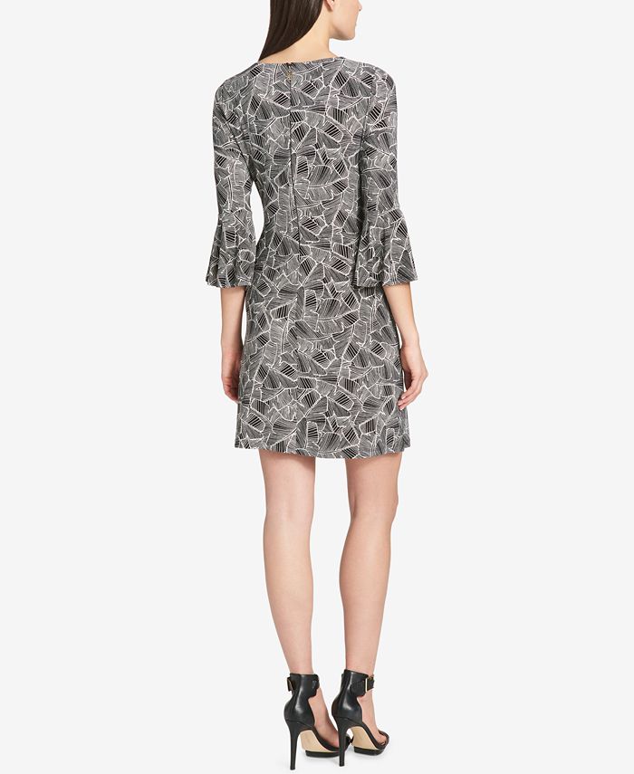 Tommy Hilfiger Printed Bell-Sleeve Dress - Macy's